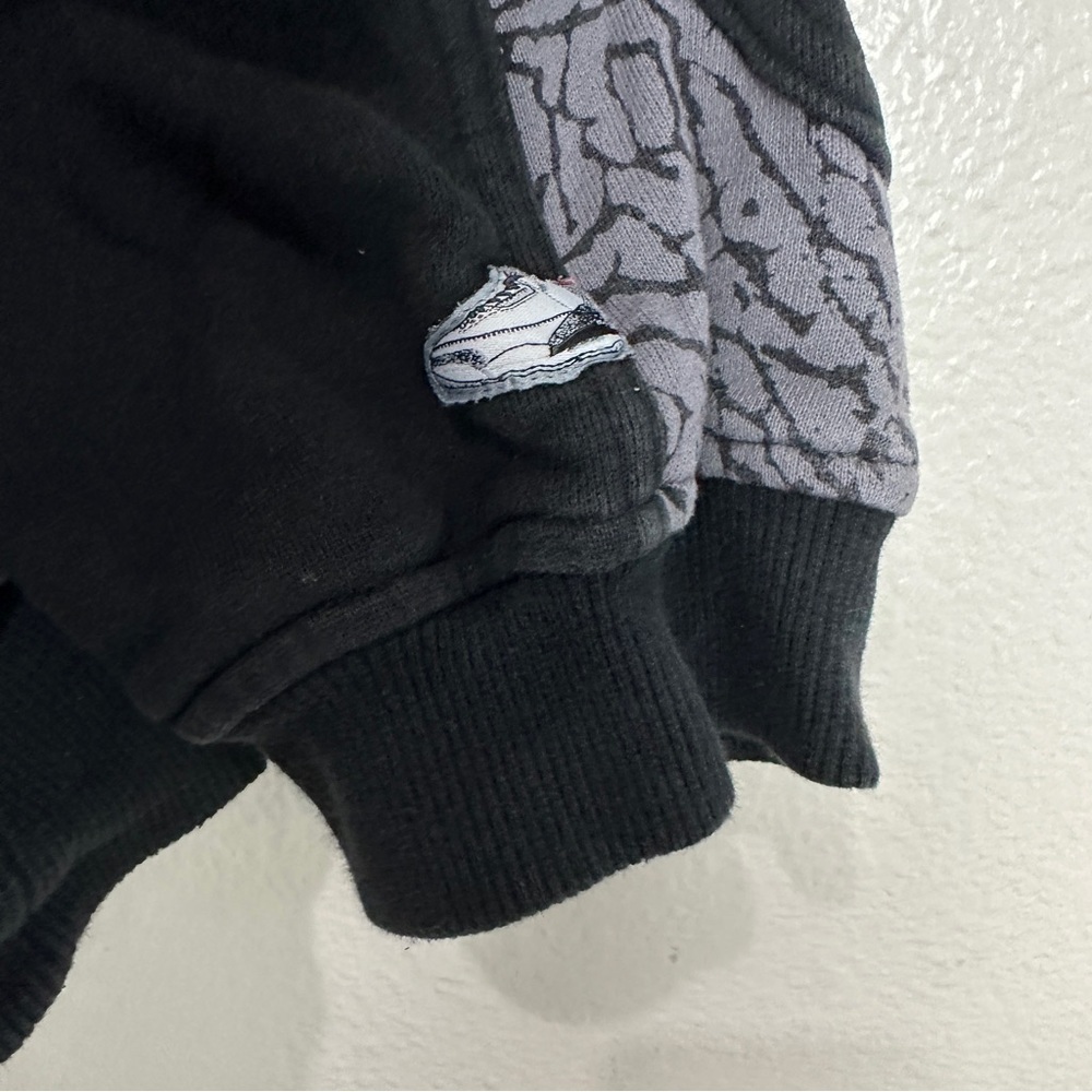 Nike Air Jordan Retro 3 Shoe Black Cement Print Jacket Vintage Size Large - Picture 4 of 10